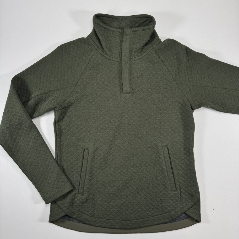 KUHL Argenta Pullover Sweater Womens Small Green Quilted Pockets Wool Never Worn